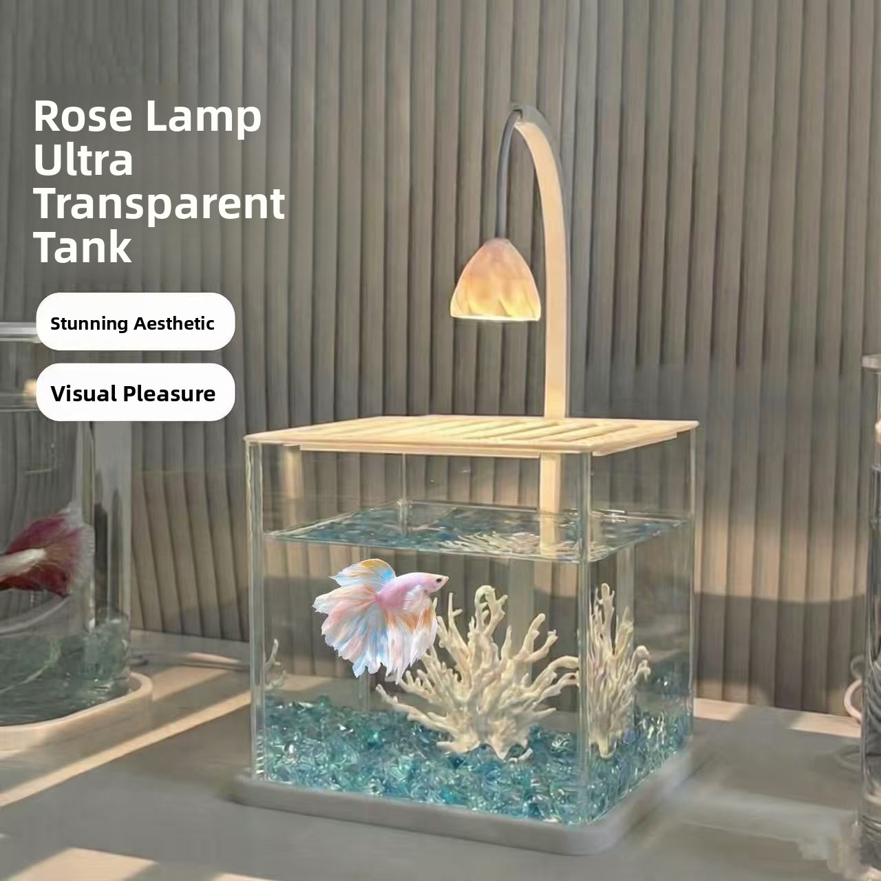 Betta Fish Tank - Acquario in acrilico con paesaggio di