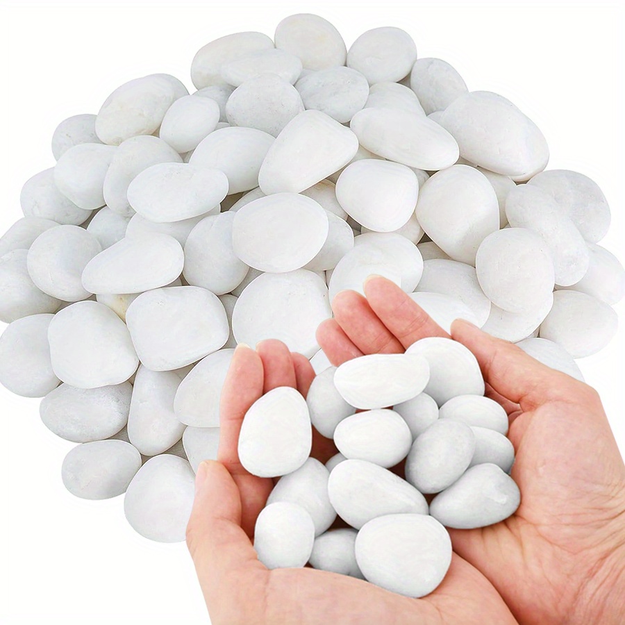 Aquarium Plants - 200/400g Bianco Alto Lucido Ciottoli Naturali
