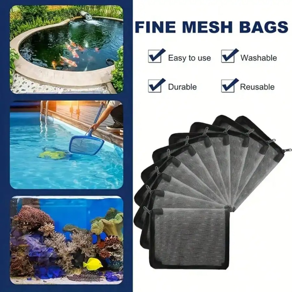 Aquarium Fish Keeping - 10 sacchetti filtranti in rete nera,